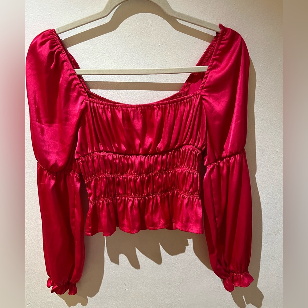 Pink satin top